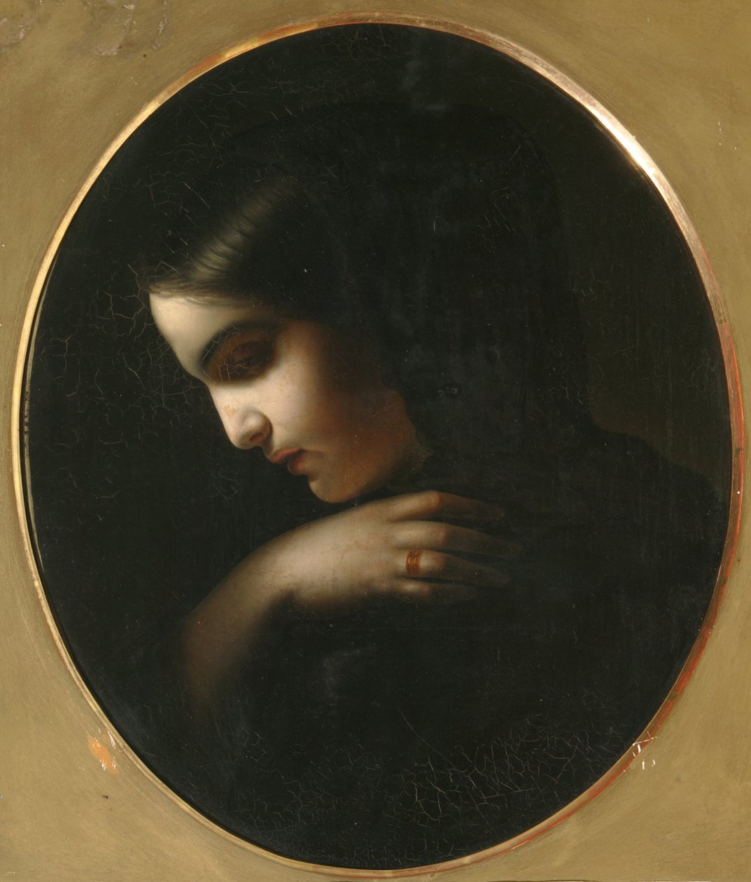 Jonge weduwe, 1850 door Yakov Fyodorovich Kapkov