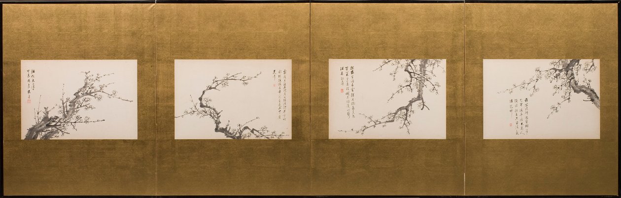 Prunusbloesems door Yamamoto Baiitsu