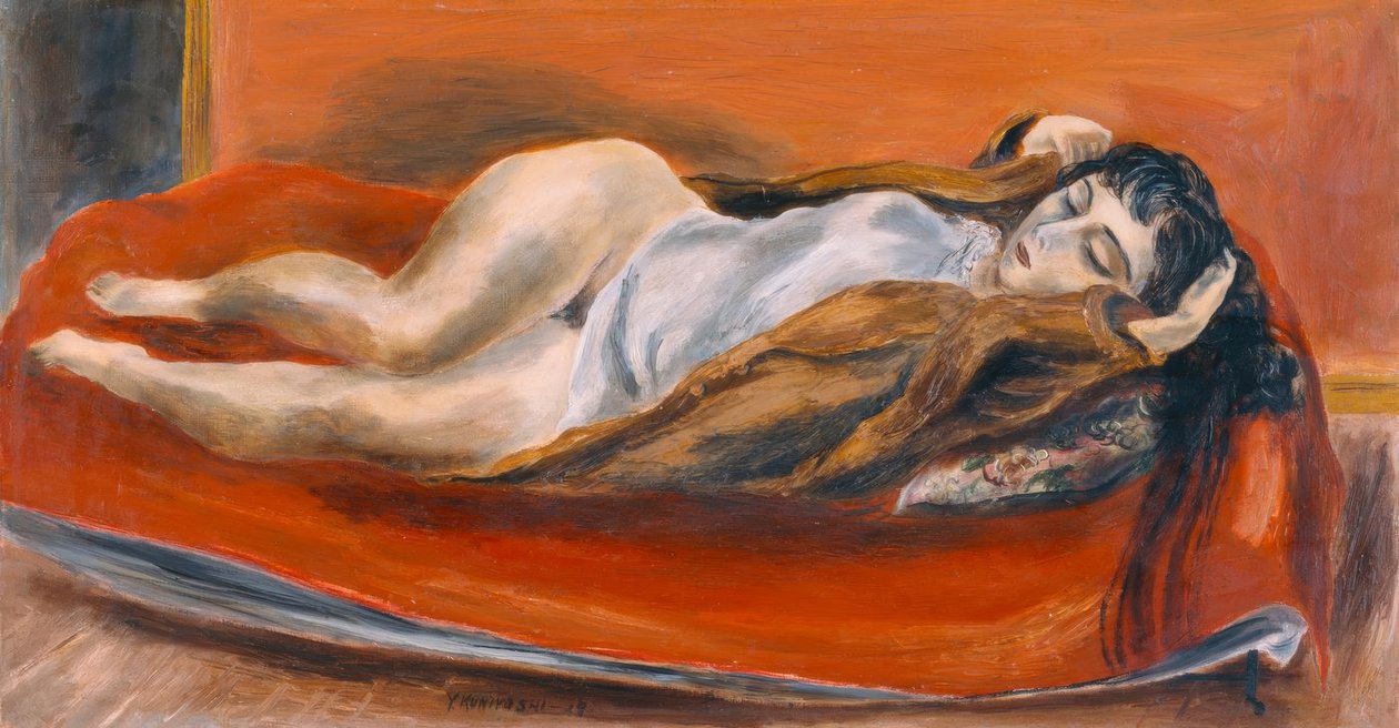 Liggende vrouw door Yasuo Kuniyoshi