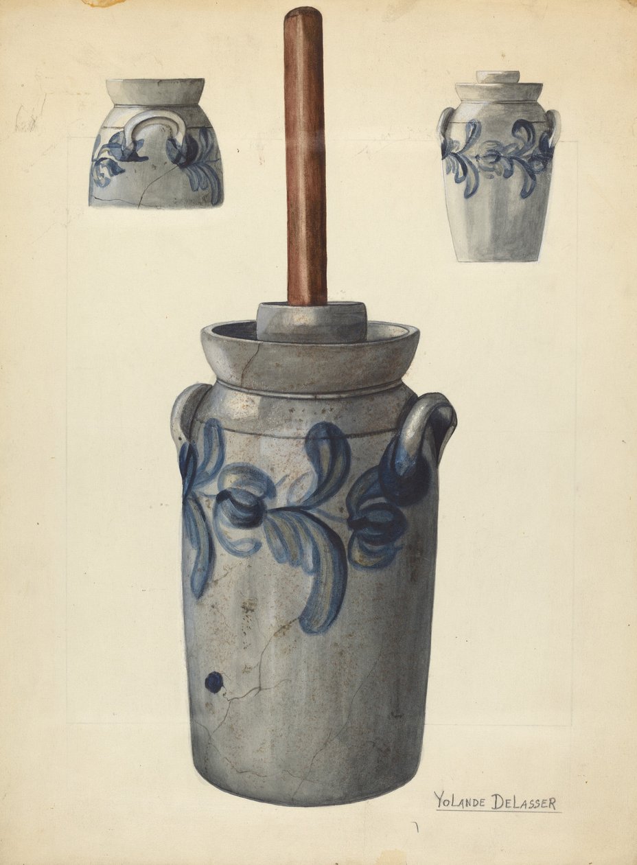 Boterkarn, ca. 1936 door Yolande Delasser