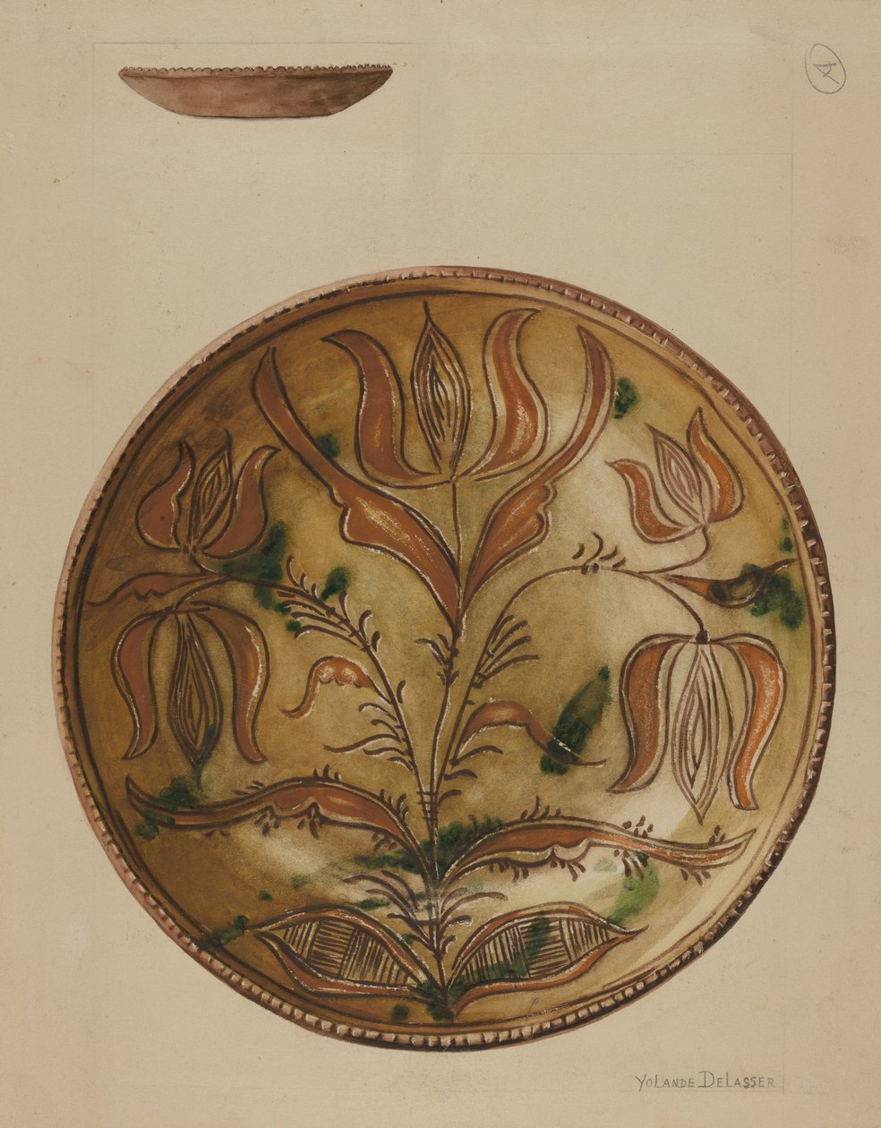 Pennsylvania Duitse Bord, ca. 1937 door Yolande Delasser