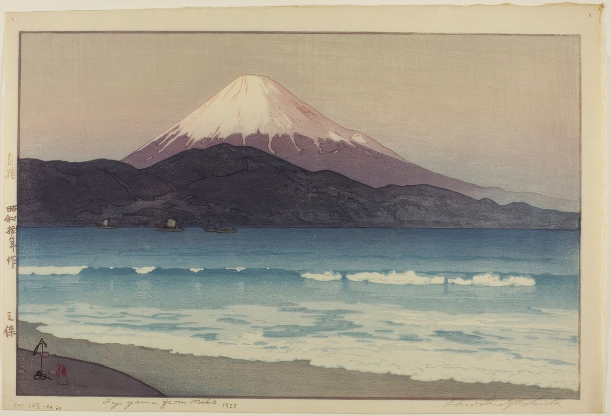 Fujiyama vanaf Miho door Yoshida Hiroshi