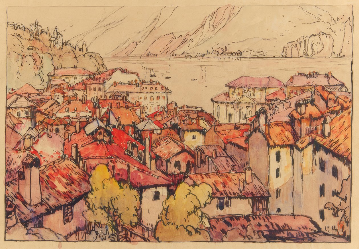 Lugano machi door Yoshida Hiroshi