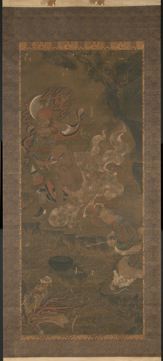 Arhat temt de draak door Yuan dynasty Chinese
