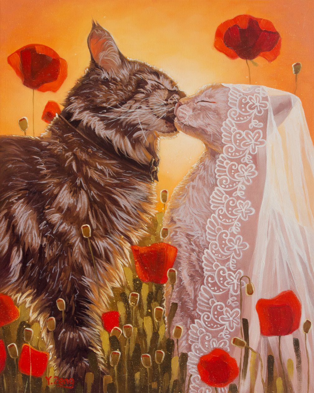 Kattenbruiloft, 2023 door Yue Zeng