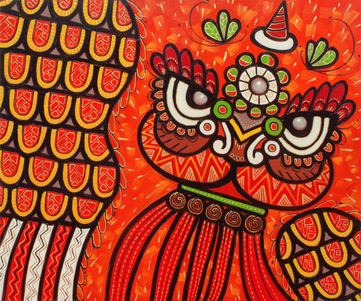 Leeuwendans rood, 2023 door Yue Zeng