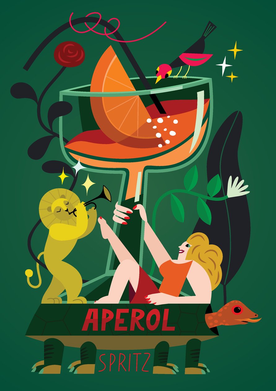 Aperol Spritz, 2017 (vectorillustratie) door Yulia Drobova