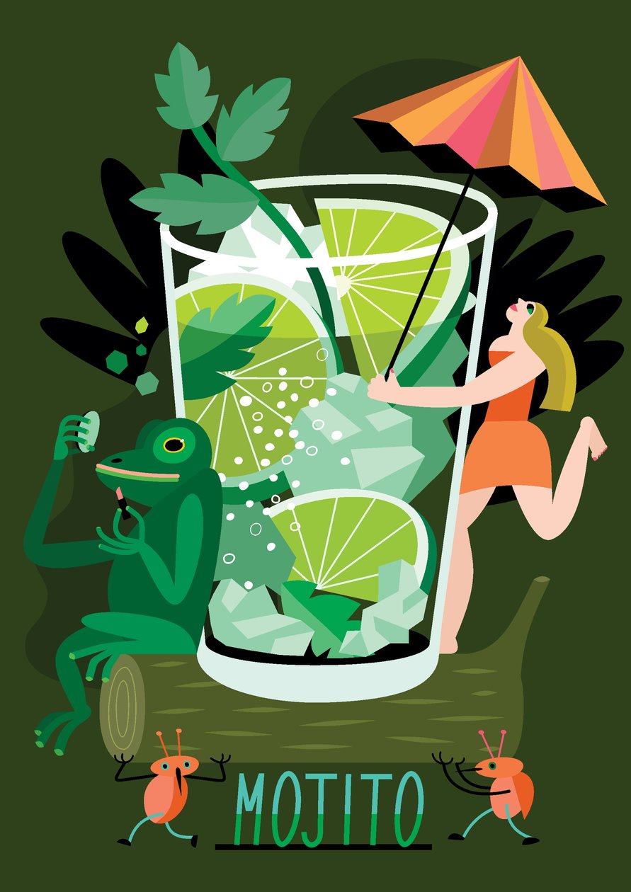 Mojito, 2017 (vectorillustratie) door Yulia Drobova