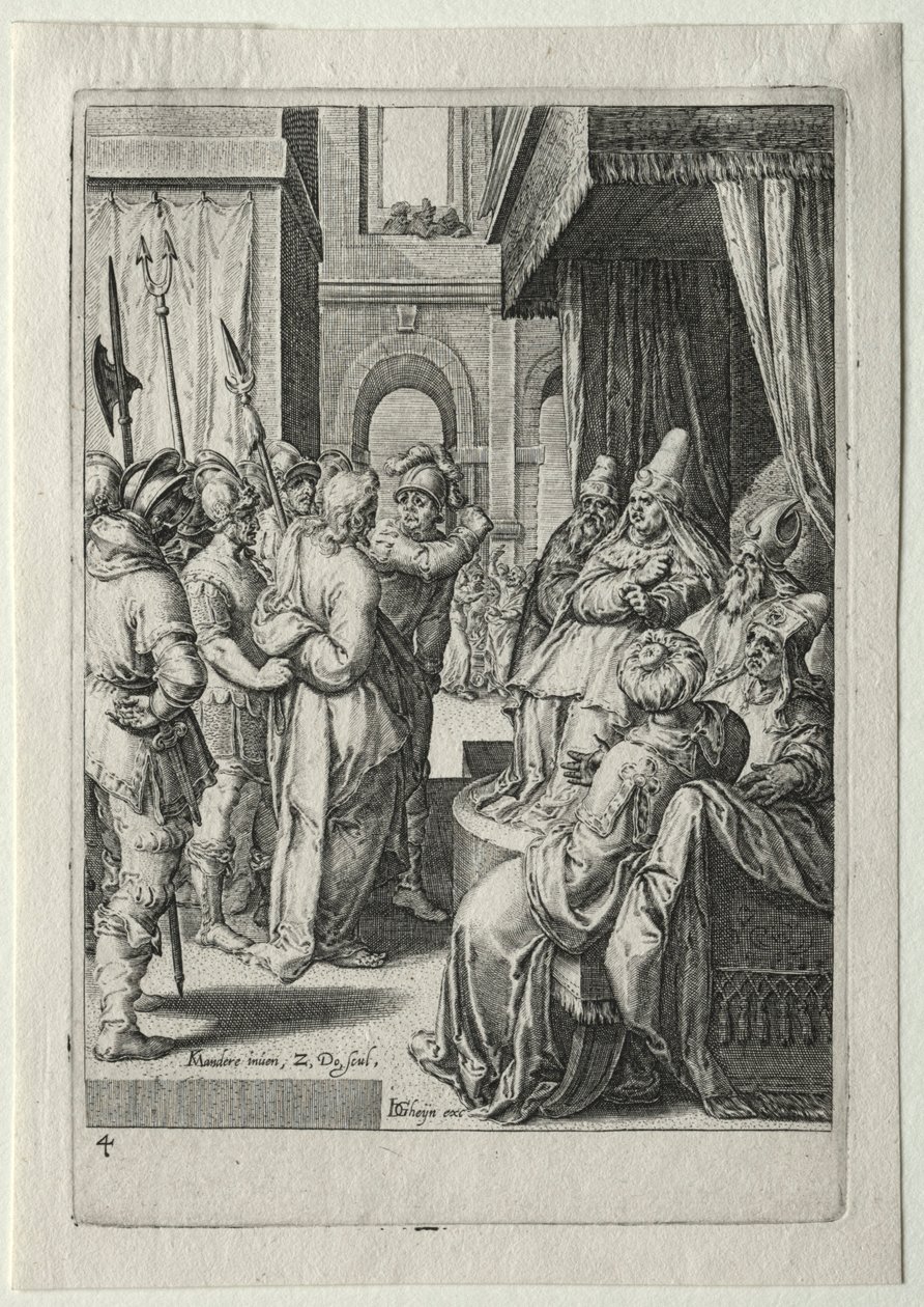 Passieset:  Christus voor Herodes door Zacharias Dolendo