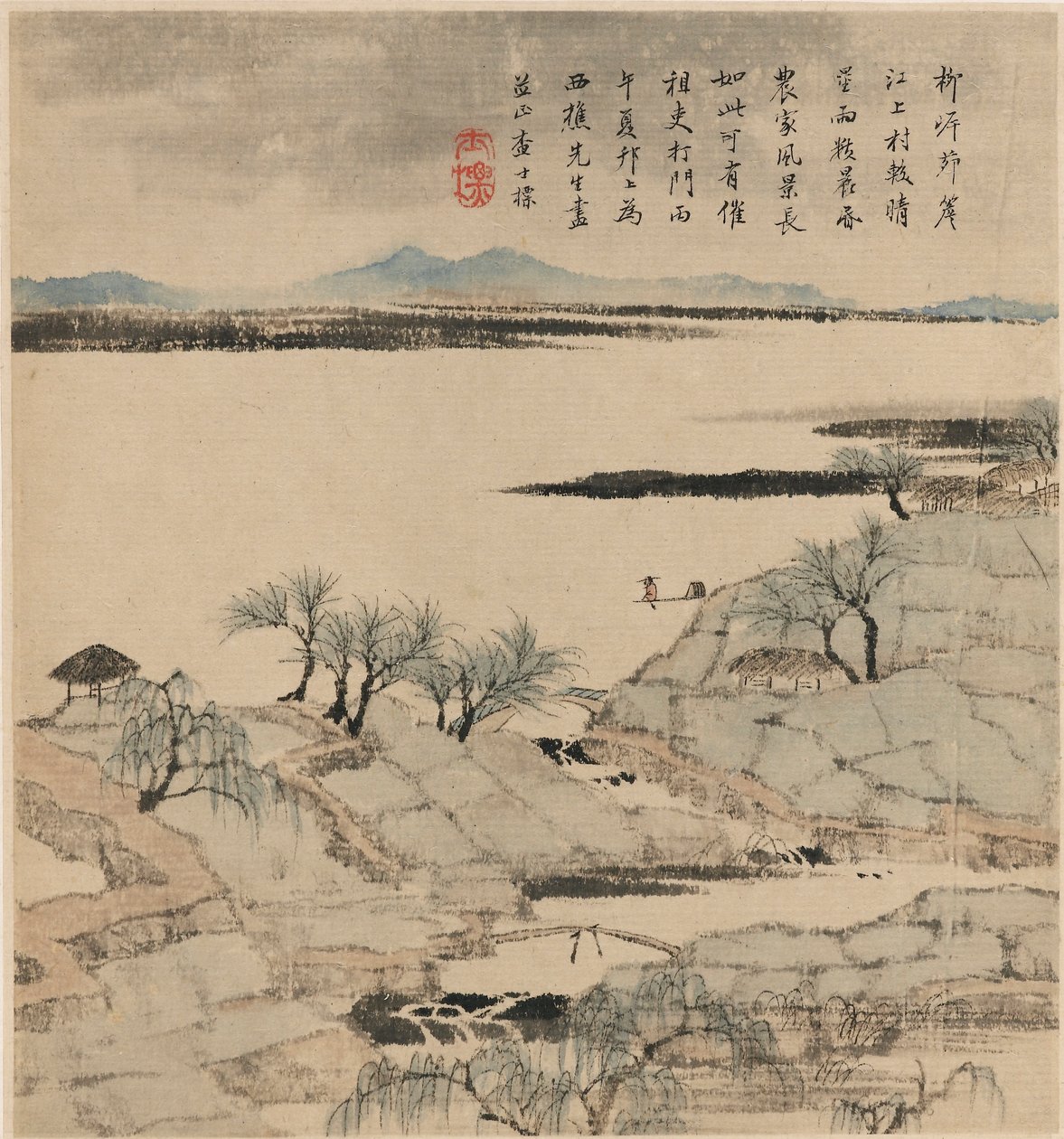 Rivierlandschap, mei-augustus 1666 door Zha Shibiao