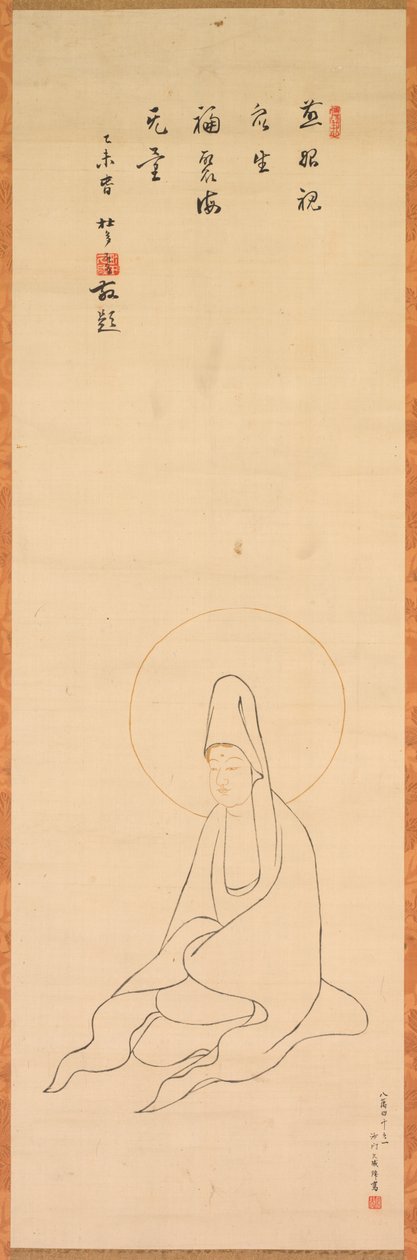 Guanyin in witte gewaden door Zhongfeng Mingben