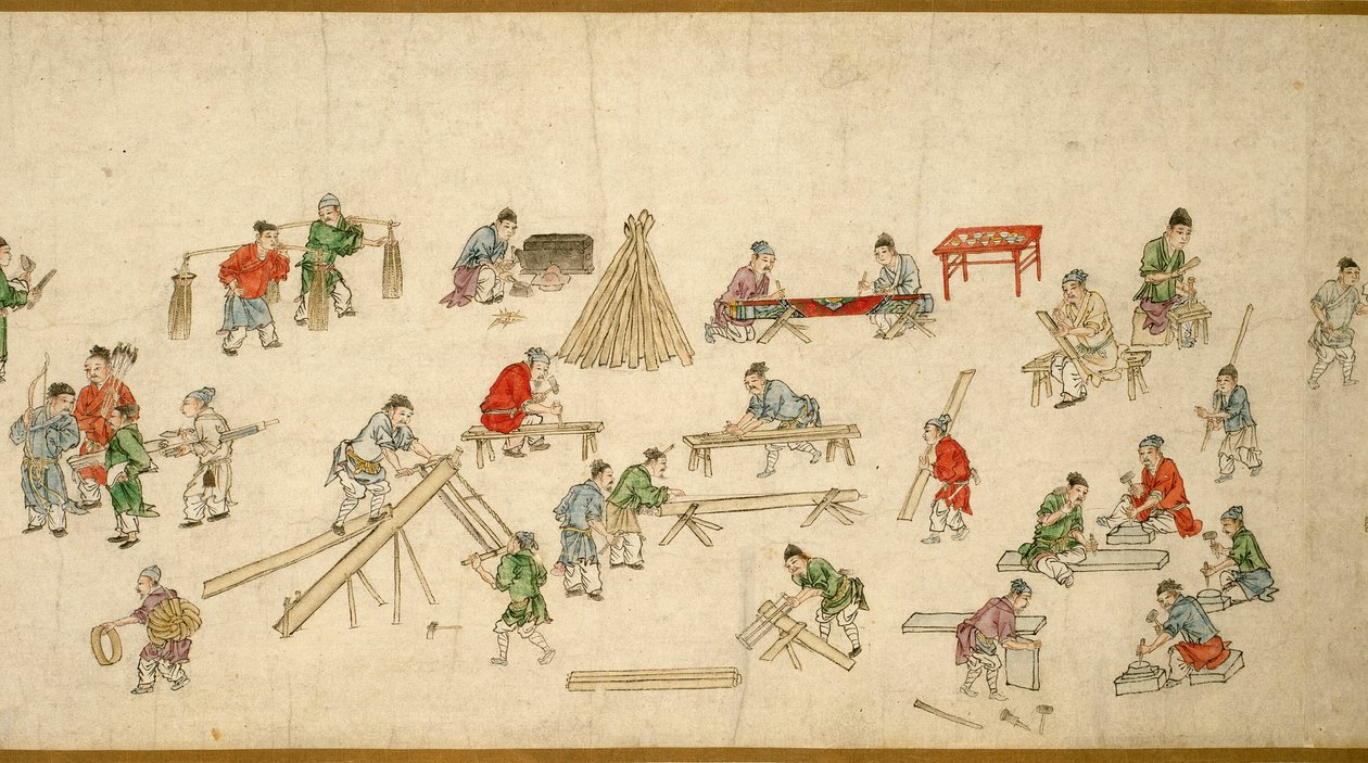 Straatbeelden in tijden van vrede 太平風會圖 door Zhu Yu