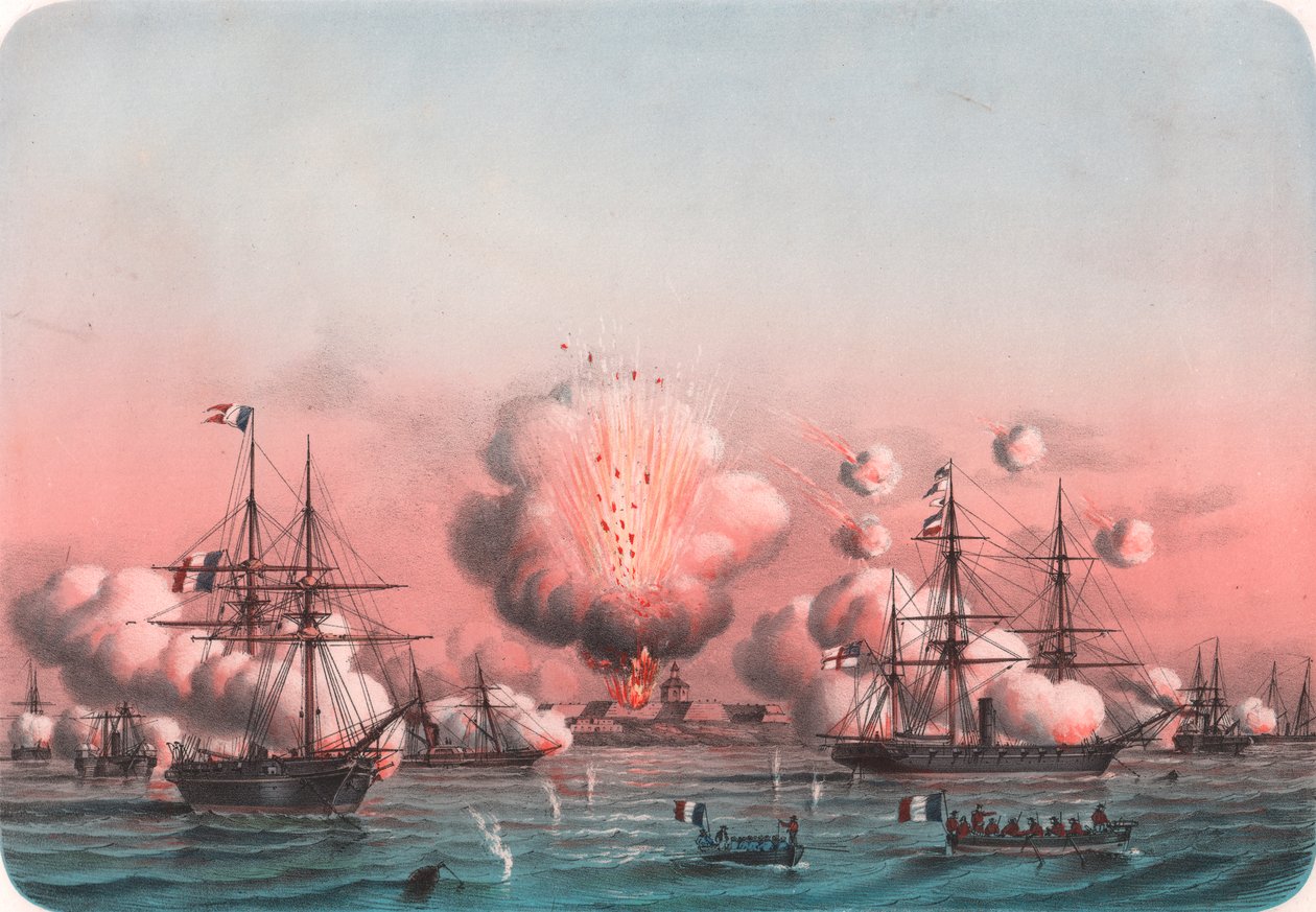 Geallieerde vloot bombardeert Arabat, 25 mei door William Walcutt