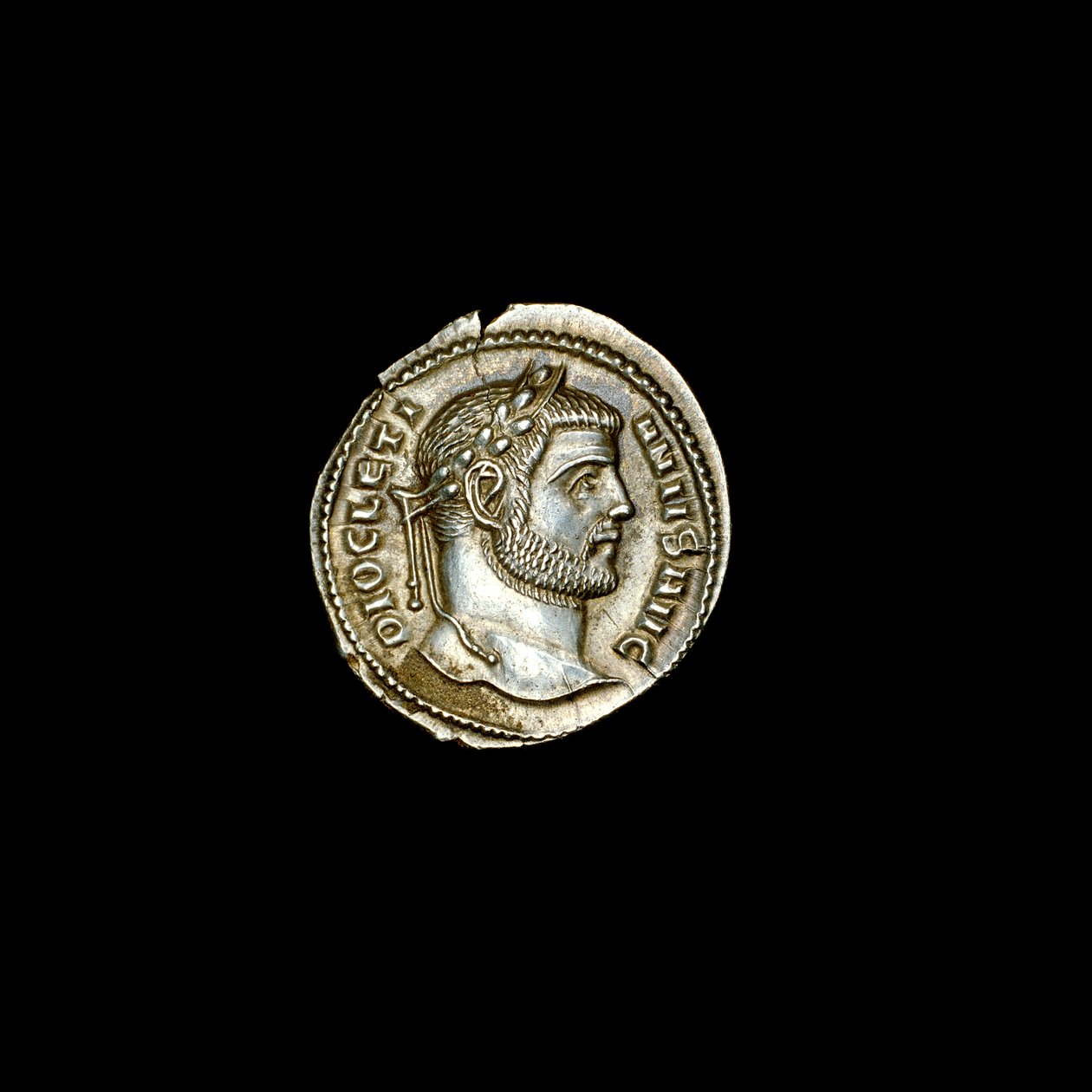 Oude Romeinse munt met afbeelding van Diocletianus, 284-305 AD door Hippolyte Lalaise Devéria