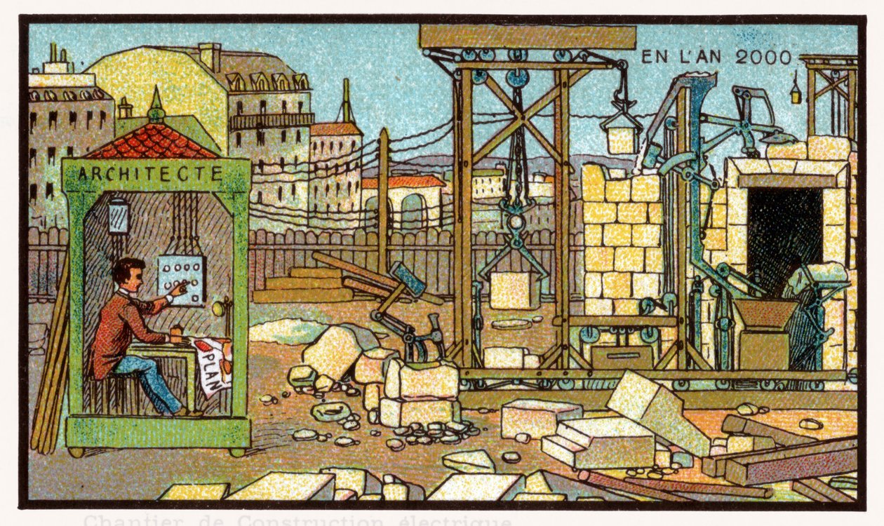Bouwplaats, ca. 1910 door . .