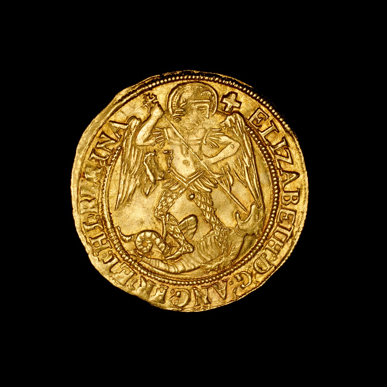 Engelse geslagen gouden engel munt door Hippolyte Lalaise Devéria