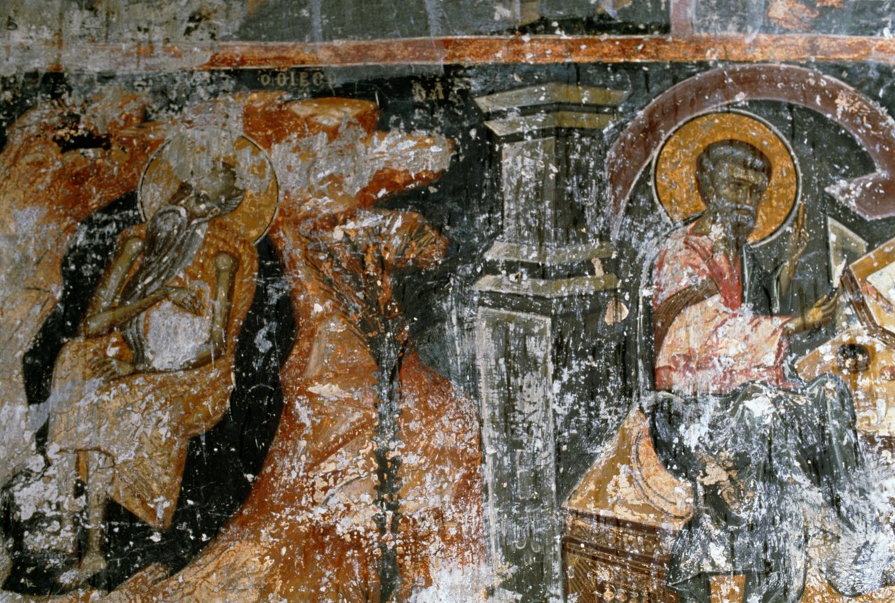 Fresco in Odigitrias klooster, Kreta, Griekenland door Georg Carl Heinrich Dollmann