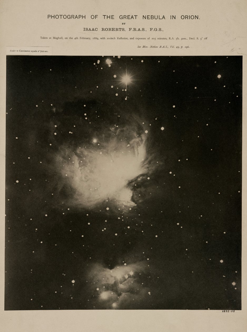Grote Orionnevel (M42), 4 februari 1889 door John Pardon
