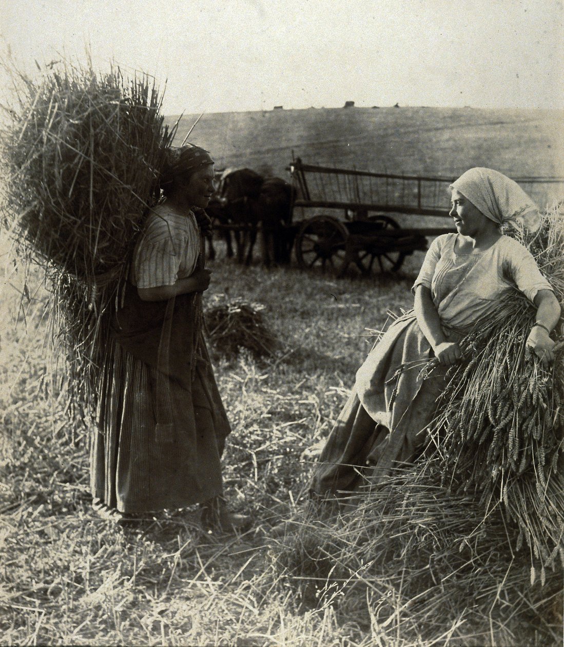 De Oogsters, circa 1900 door Frederick (attr. to) Barnard