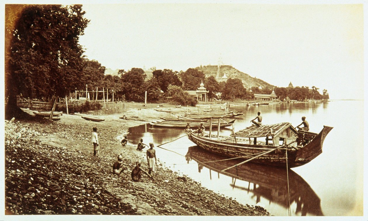 Sagain vanaf de rivier, ca. 1876 door John Pardon