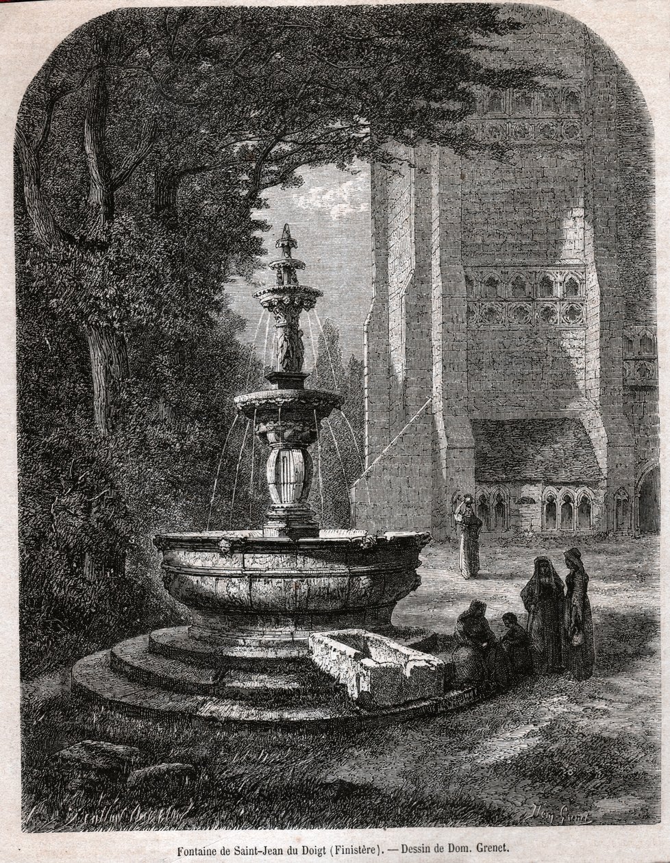Sint Jan van de Vinger, circa 1850 (gravure) door . .