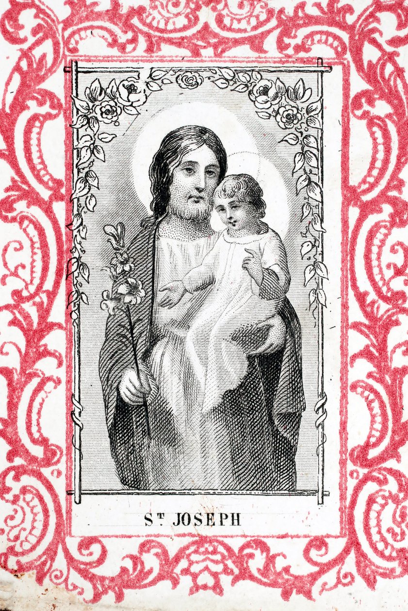 Sint Jozef en kind Jezus. Frankrijk. (foto) door Ferdinand Georg Waldmuller
