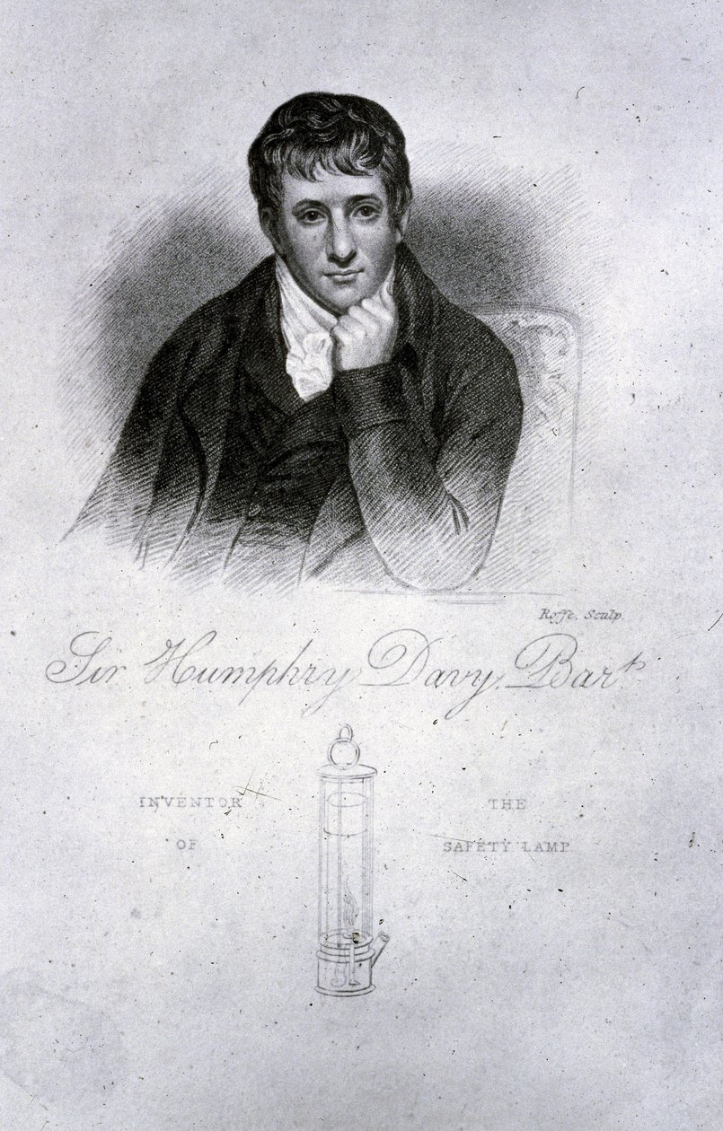 Sir Humphry Davy, chemicus door Frederick (attr. to) Barnard