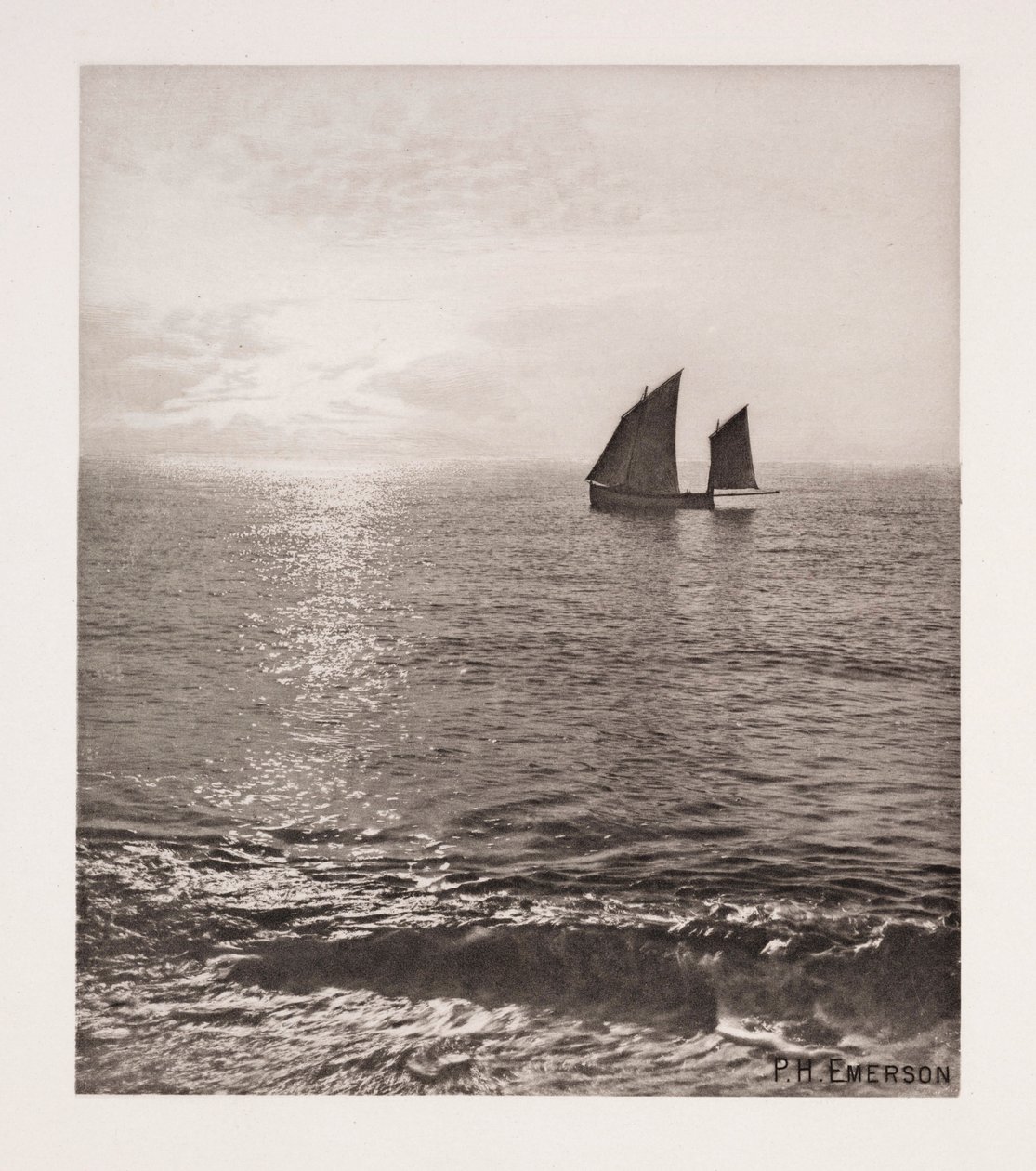 Zonsopgang op zee door Frederick (attr. to) Barnard