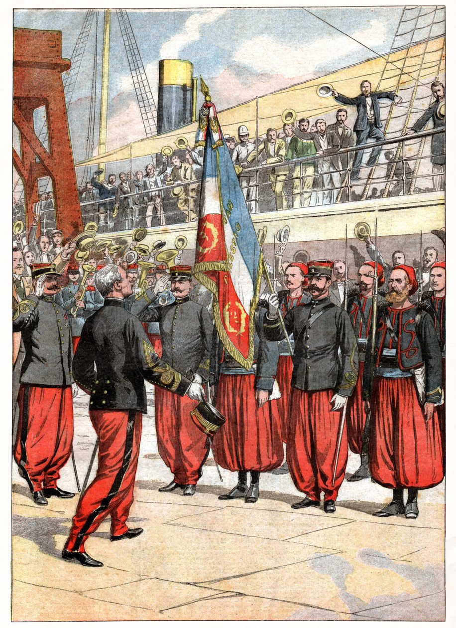 Het Derde Regiment Zouaven in Marseille door . .