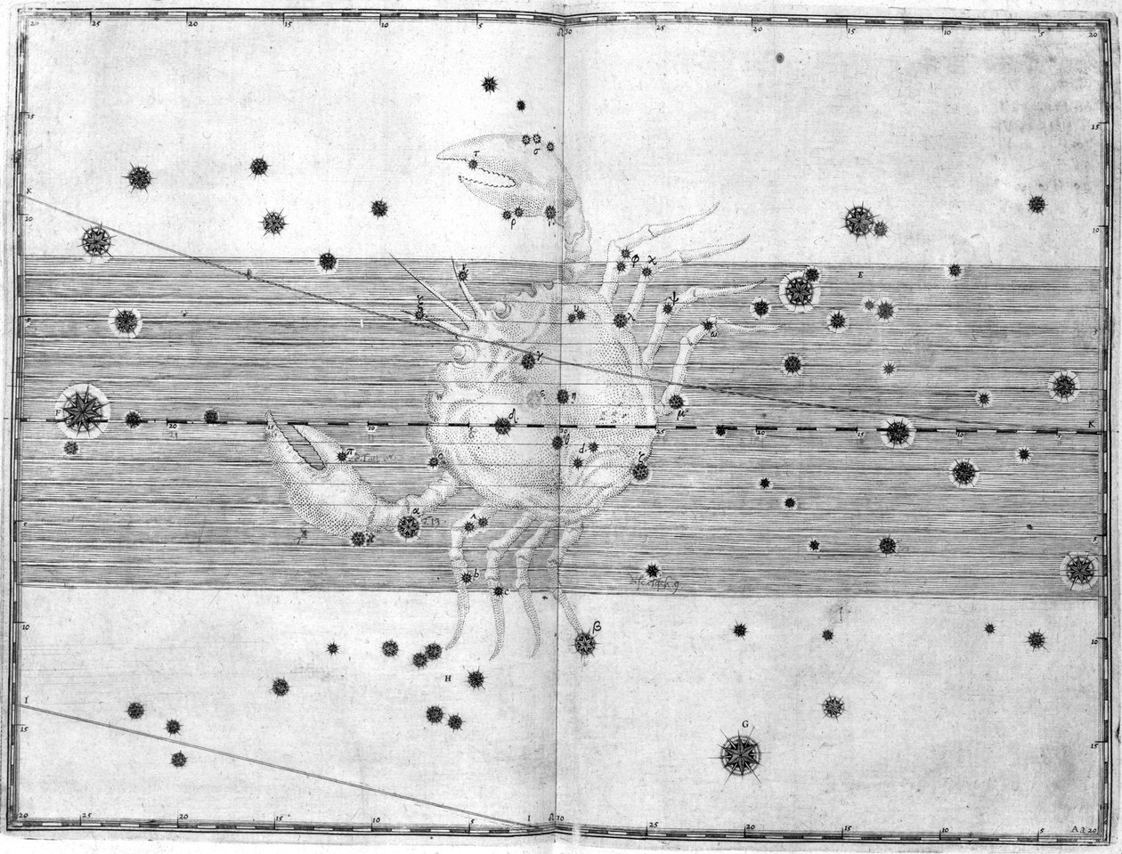 Het sterrenbeeld Kreeft door Frederick (attr. to) Barnard