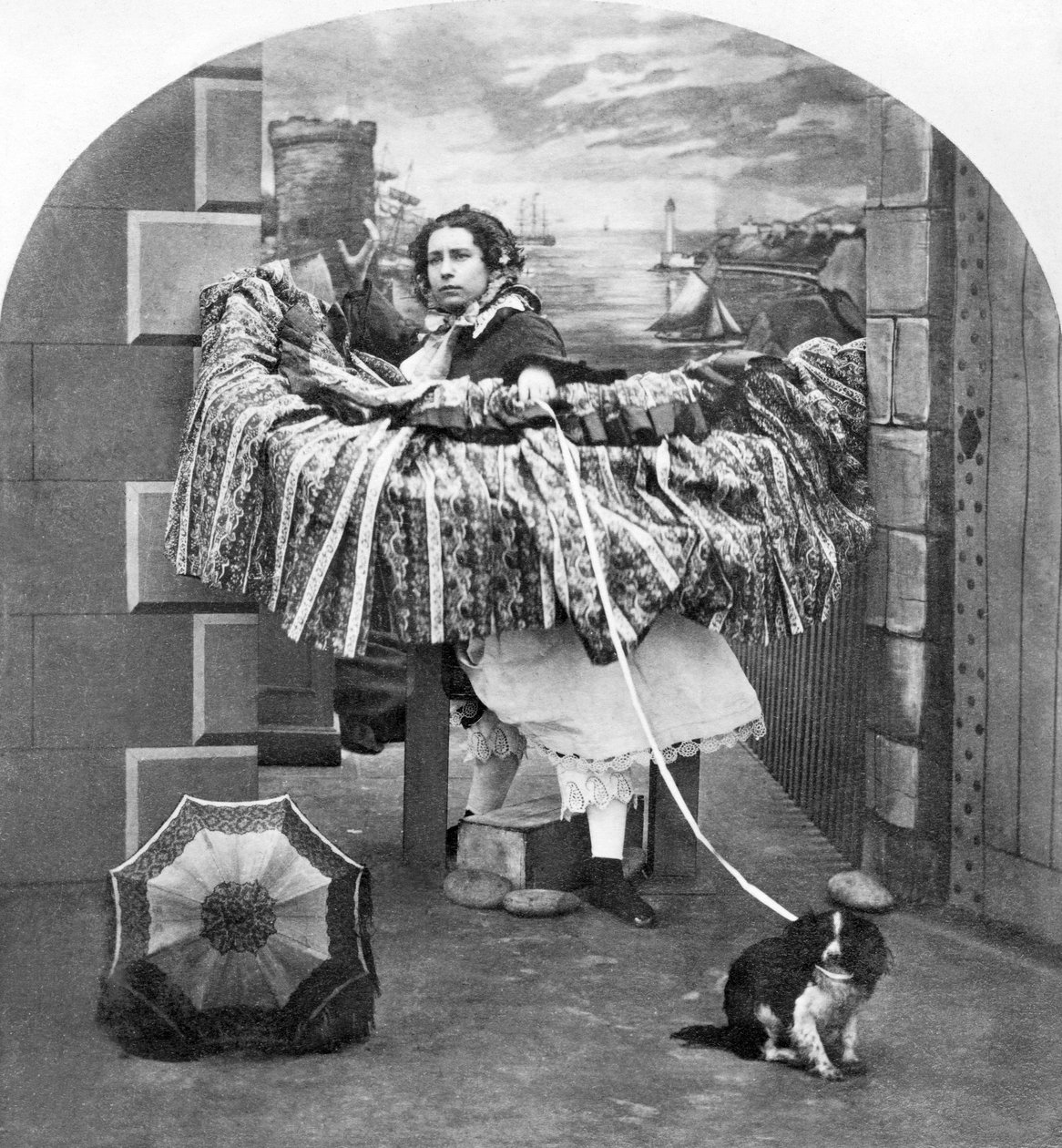 Verenigd Koninkrijk: Stereoscoop getiteld Een stijlvolle aangelegenheid, ca. 1860 door Ferdinand Georg Waldmuller