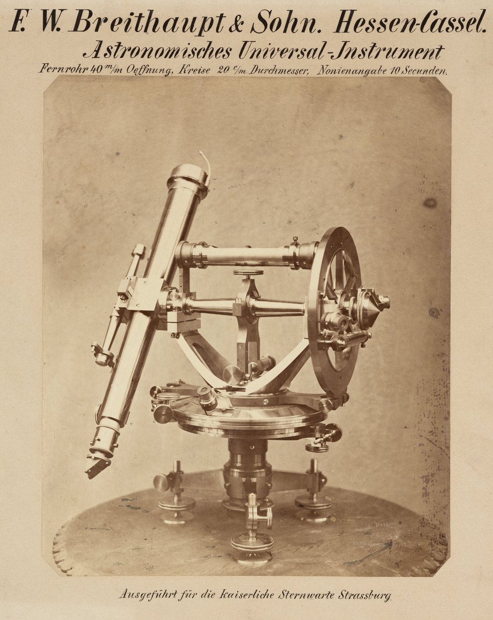 Universele cirkel, Straatsburg Observatorium door Frederick (attr. to) Barnard