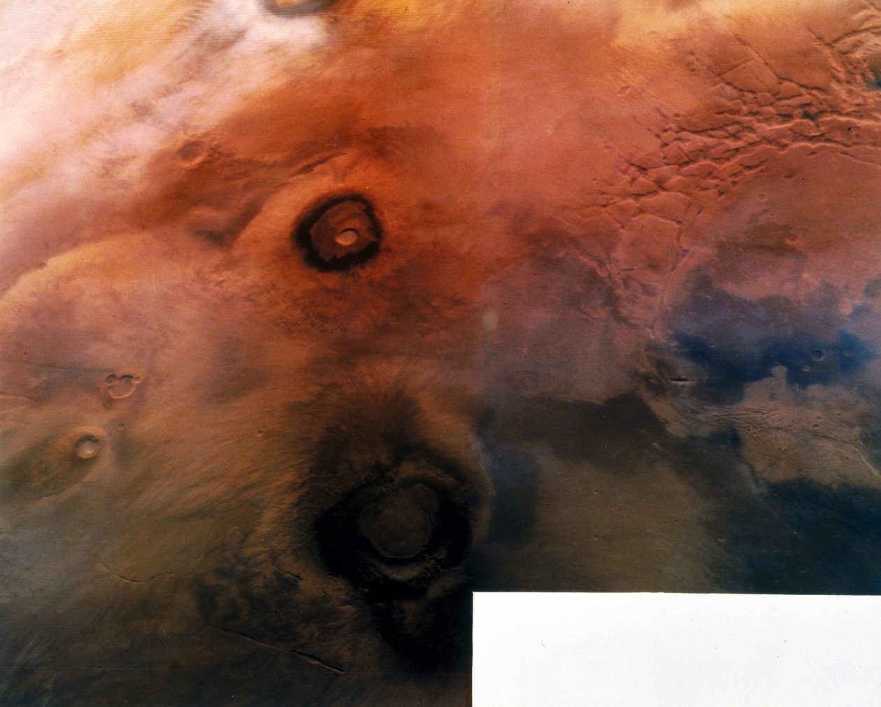 Vulkanen op het oppervlak van de planeet Mars door Frederick (attr. to) Barnard