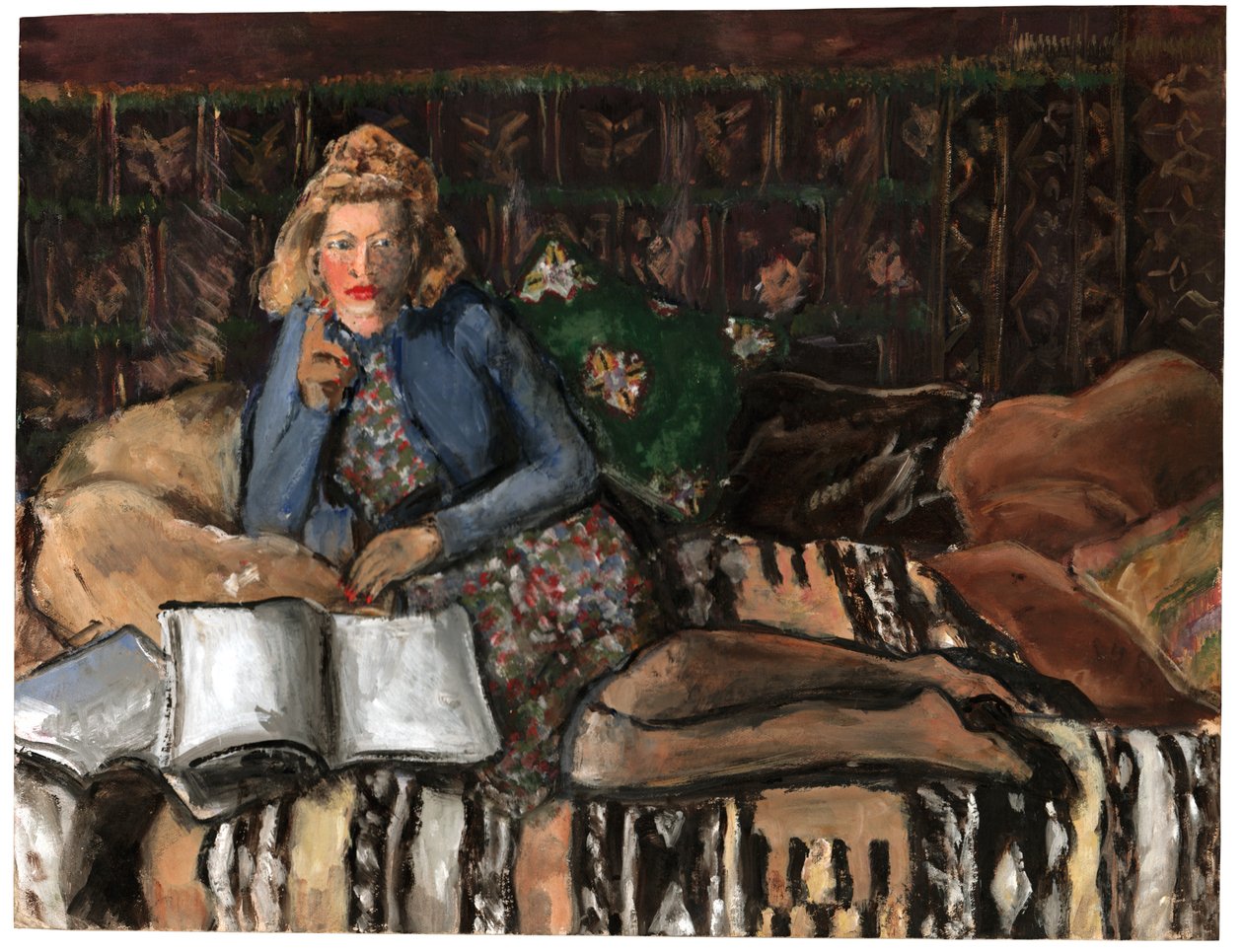 Vrouw die leest, ca. 1940-1950 door . .