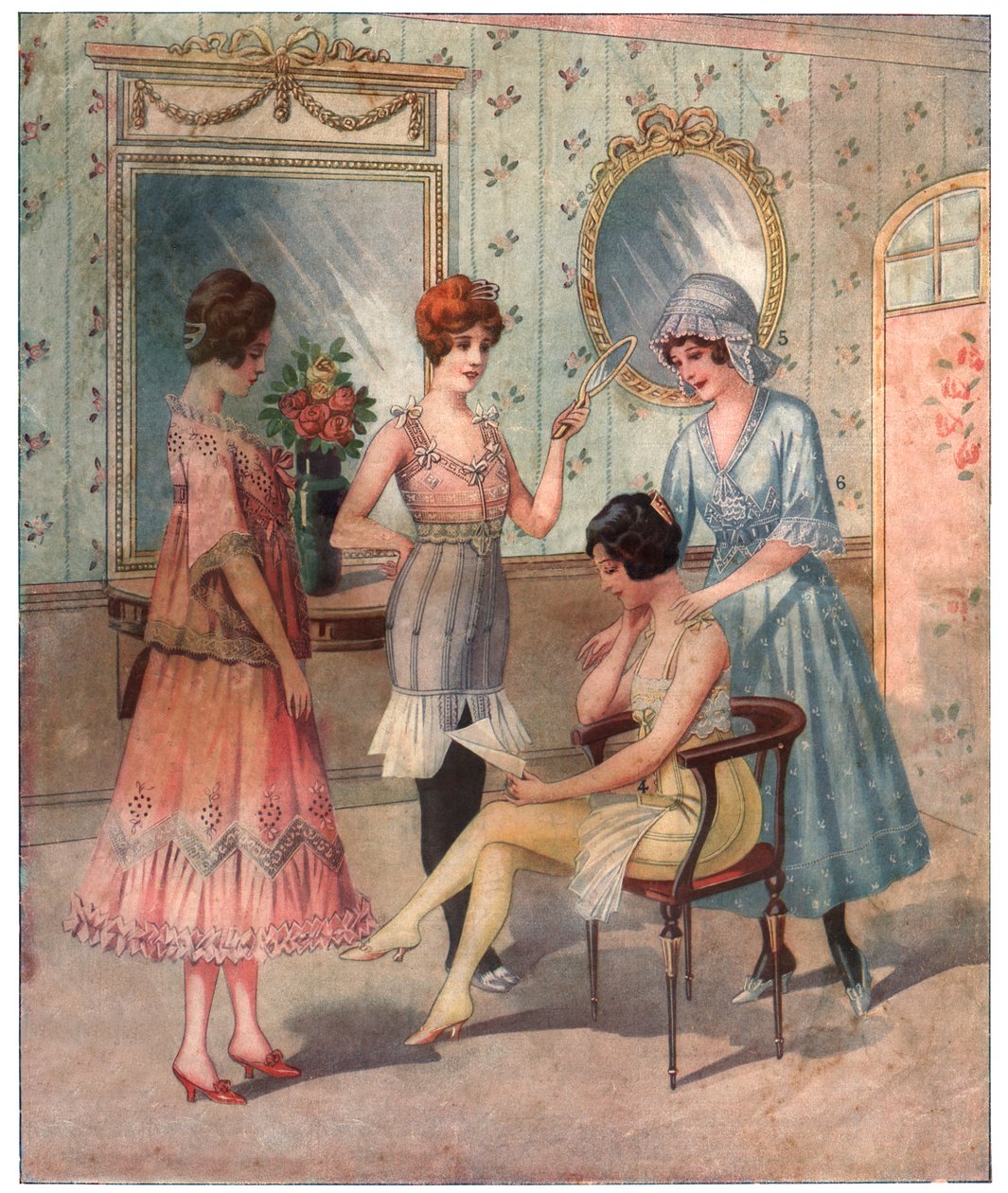 Vrouwen in ondergoed, ca. 1910-1920 door . .