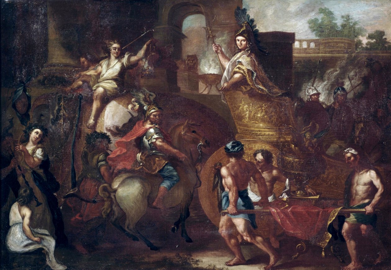 Intocht van Alexander de Grote in Babylon door after Charles Le Brun