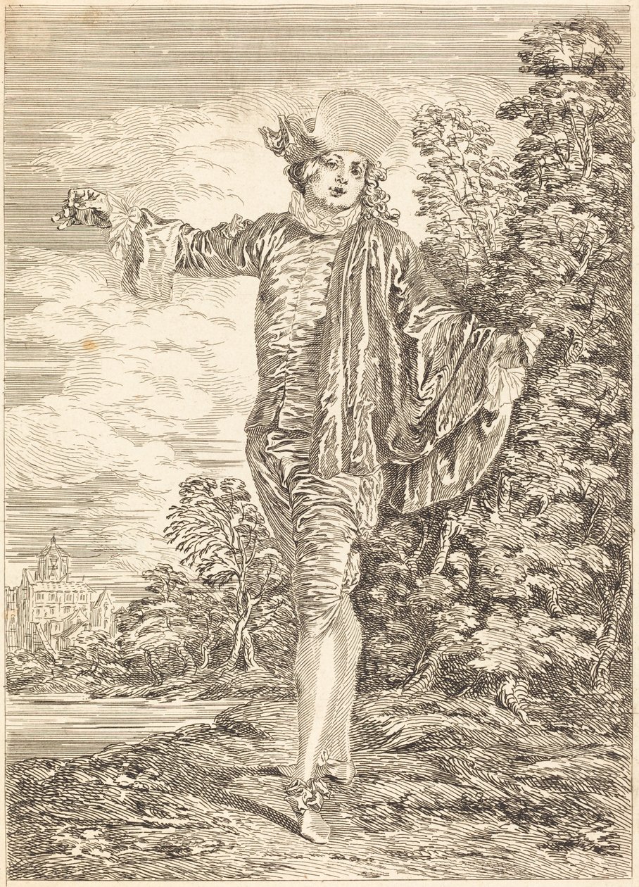 Onverschillig door after Antoine Watteau