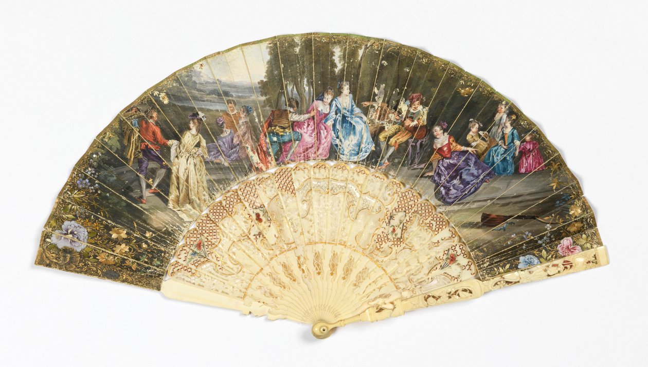 Geplooide Waaier door after Antoine Watteau
