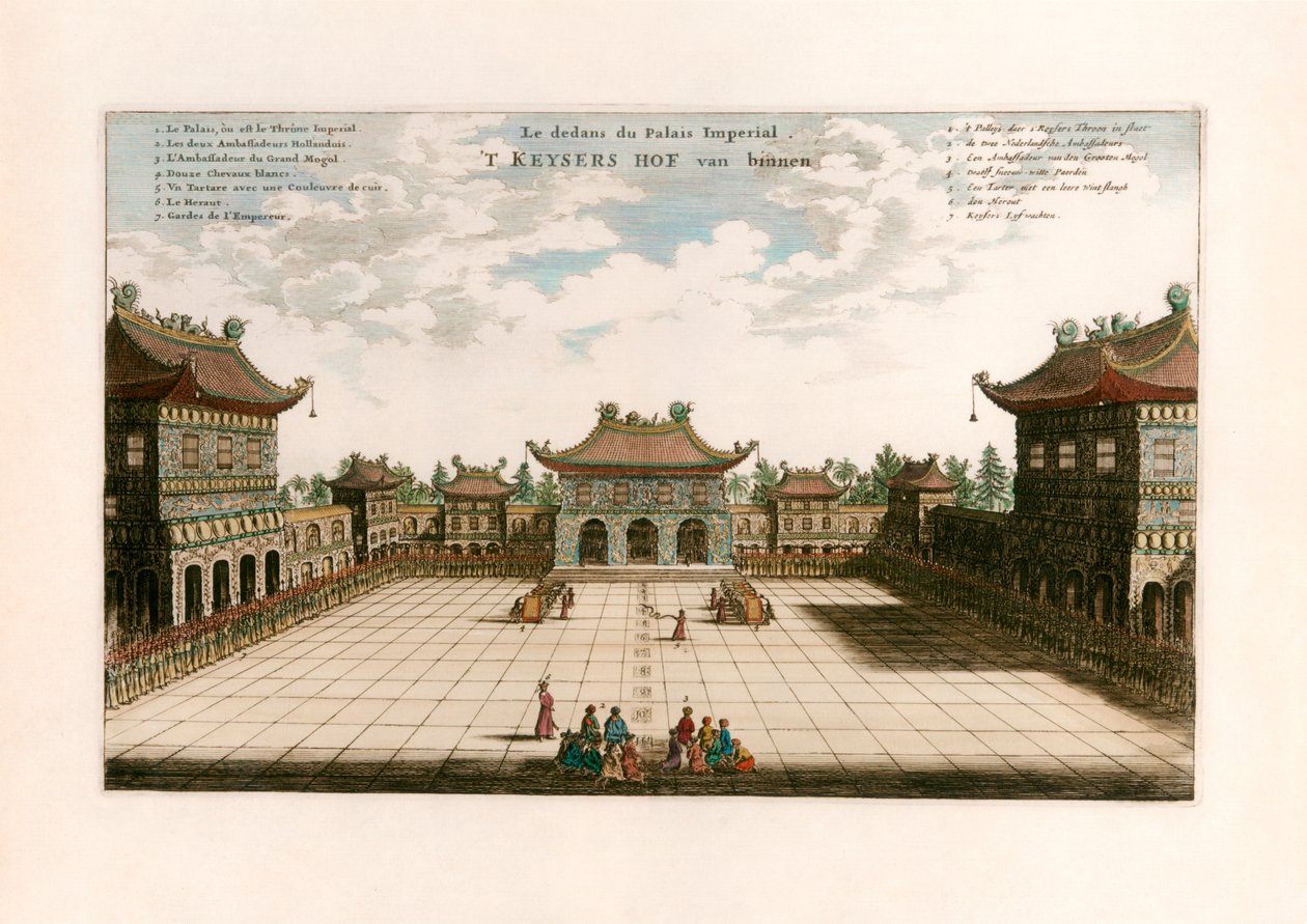 Keizerlijk paleis, Peking, China door after Johannes Nieuhof