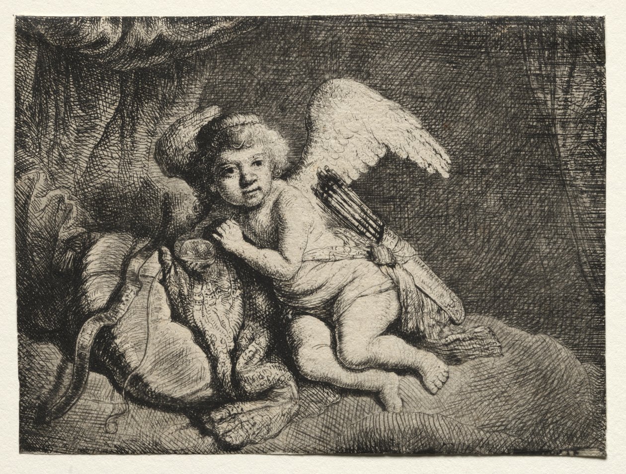 Cupido Rust Uit door after Rembrandt van Rijn