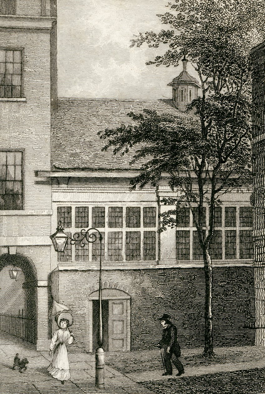 Barnards Inn Hall, 1830 door Thomas Hosmer after Shepherd