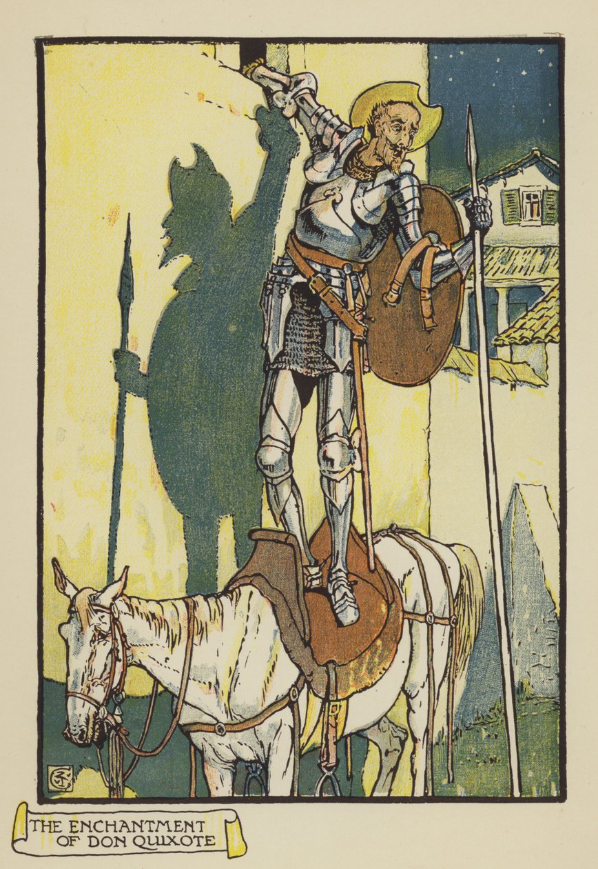 De Betovering van Don Quichot door after Walter Crane