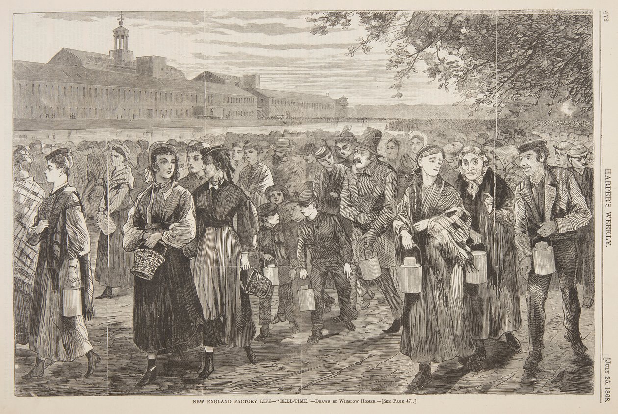 New England Fabrieksleven – "Bel-Tijd" door after Winslow Homer