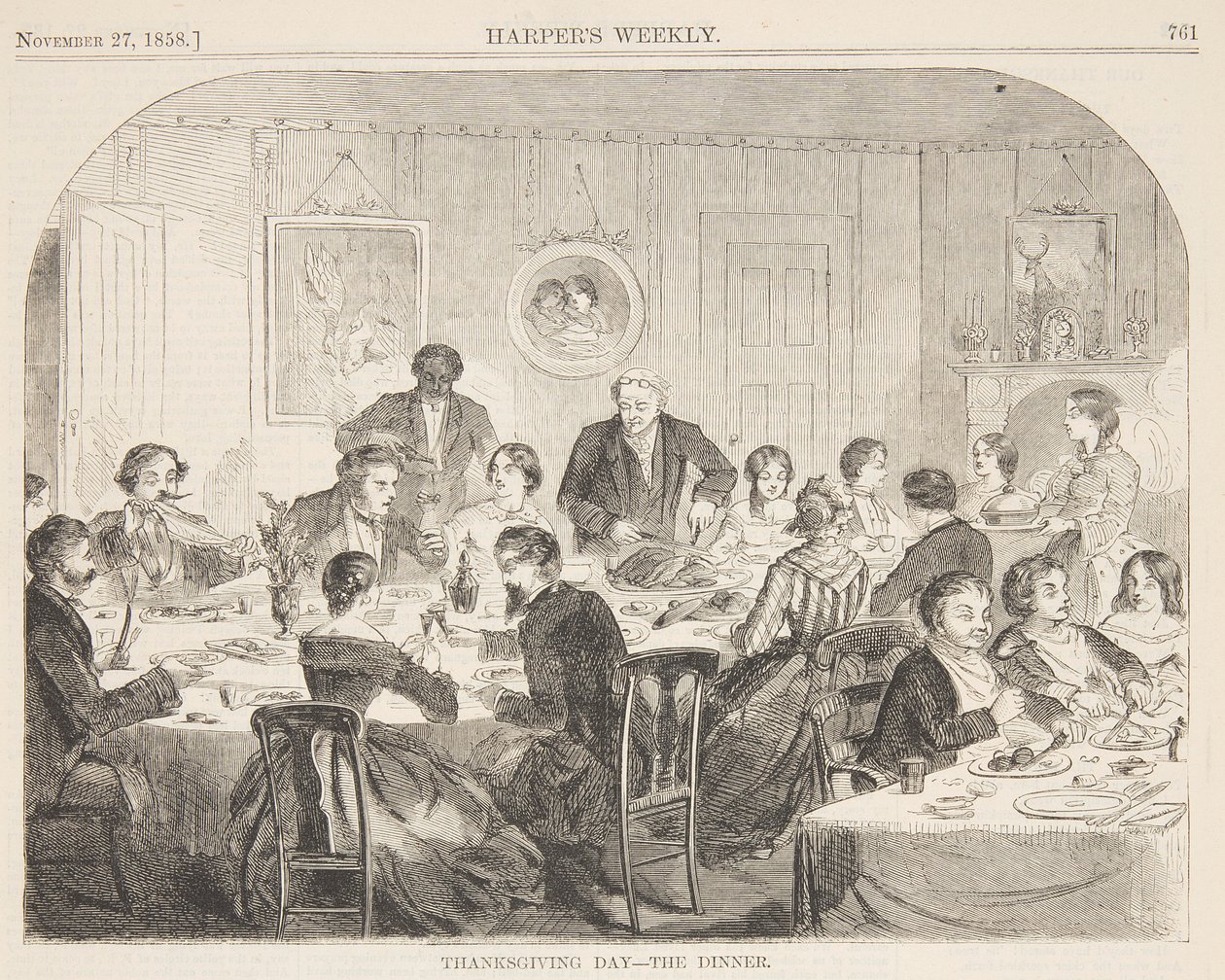 Thanksgiving Day – Het Diner door after Winslow Homer