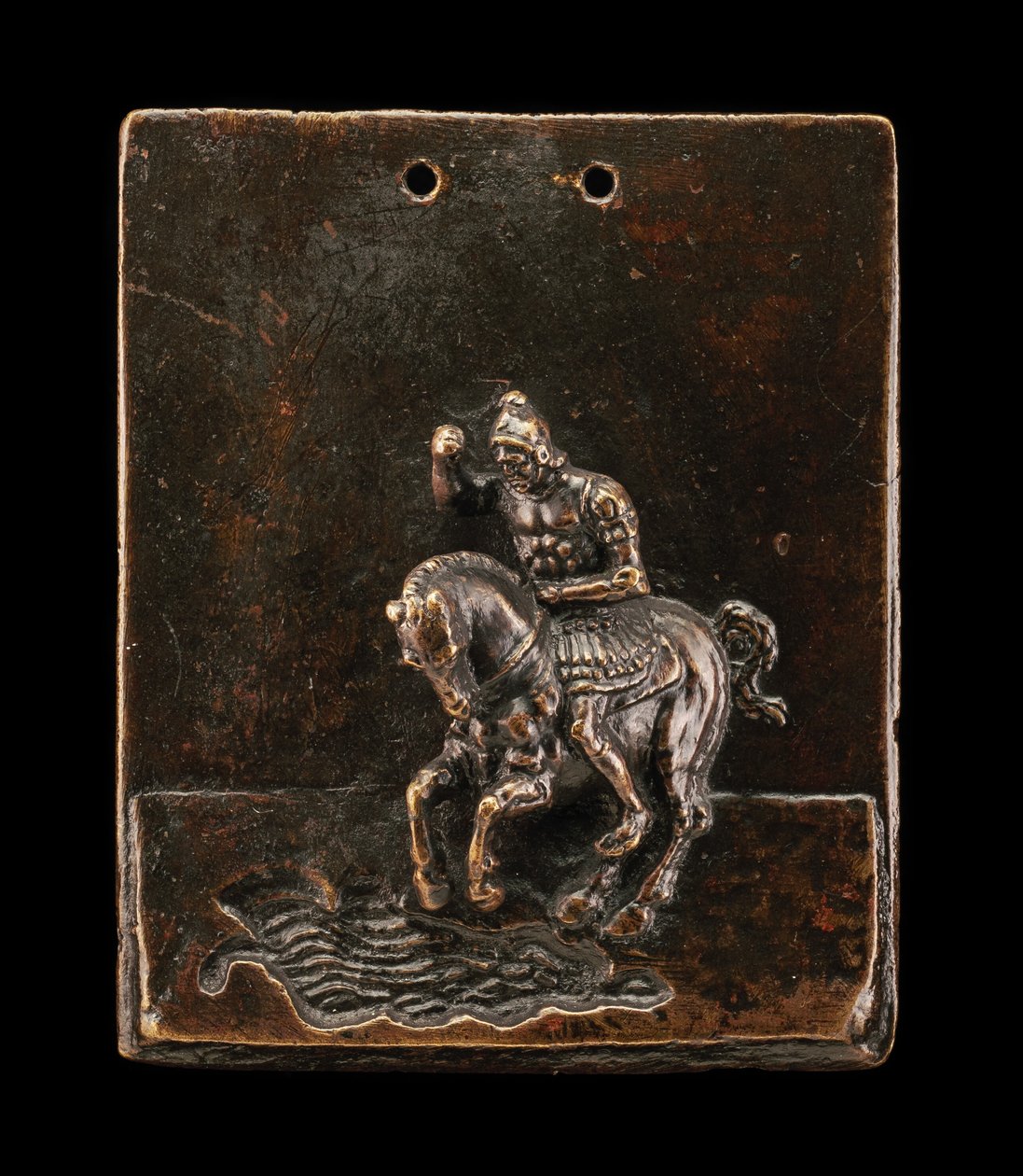 De dood van Marcus Curtius door called Riccio Andrea Briosco