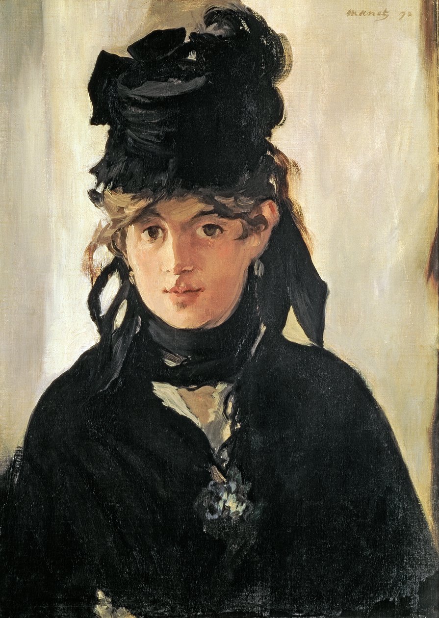 Berthe Morisot met een boeket viooltjes, 1872 door Édouard Manet