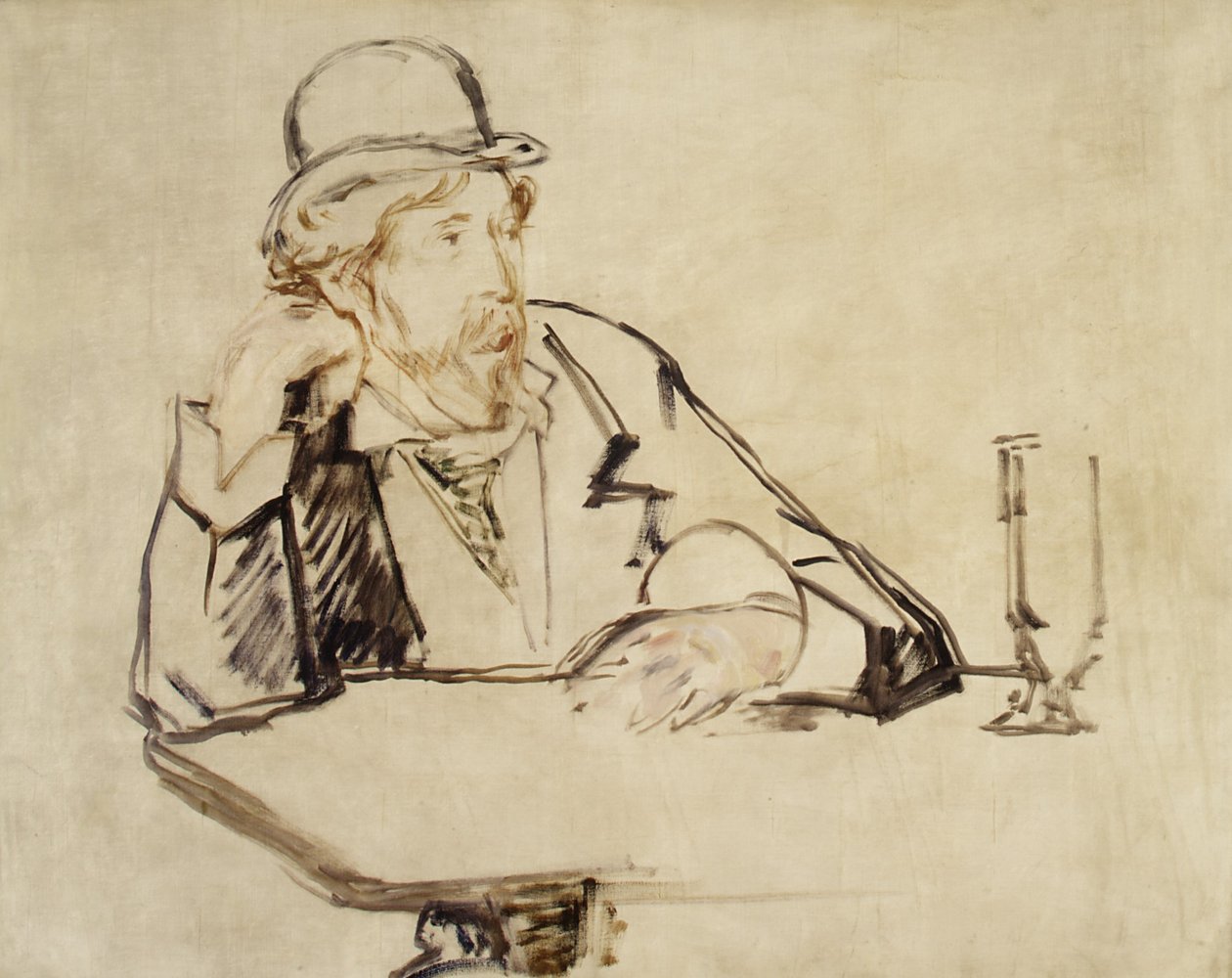 George Moore in een Café door Édouard Manet
