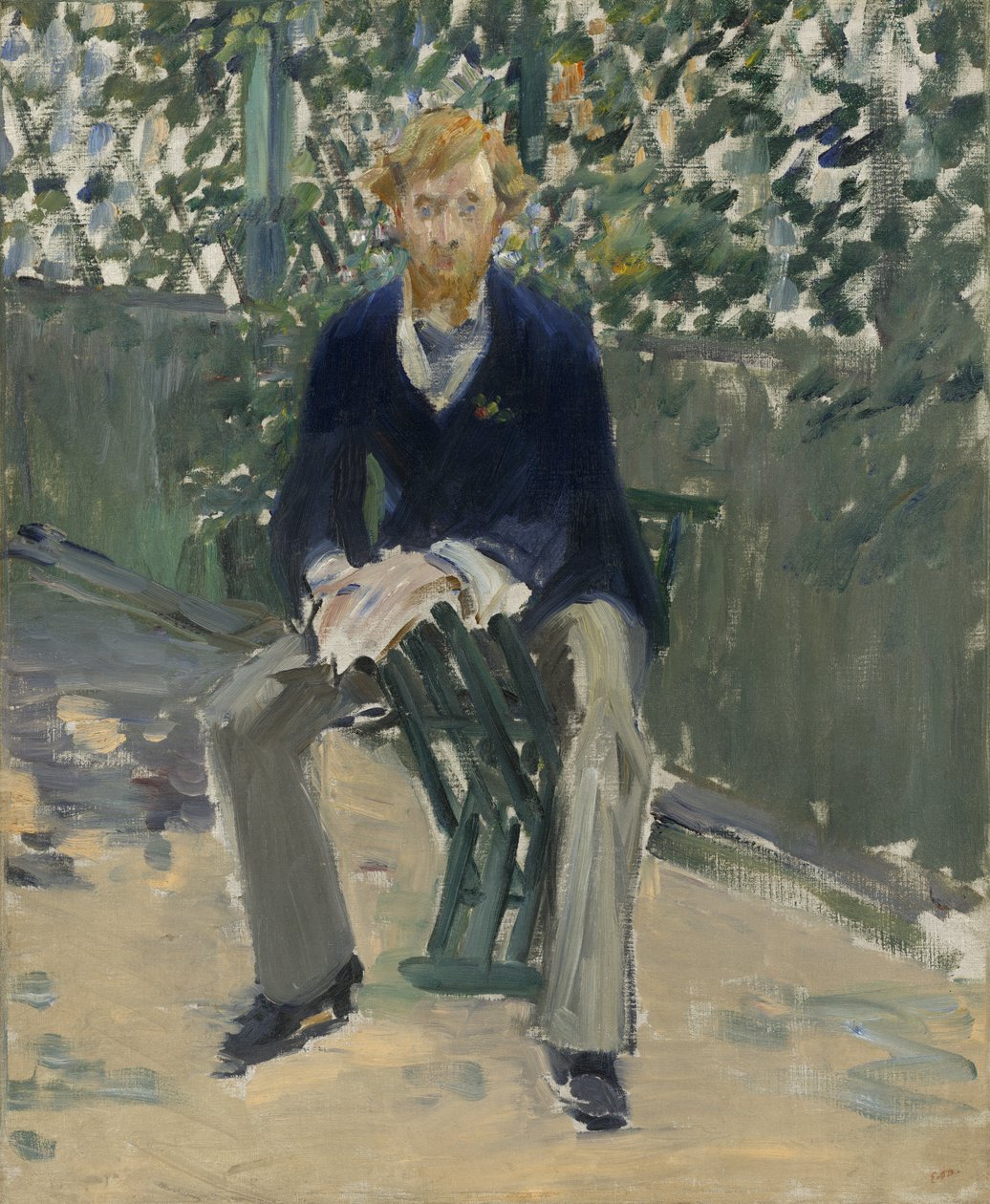 George Moore in de tuin van de kunstenaar, c.1879 door Édouard Manet