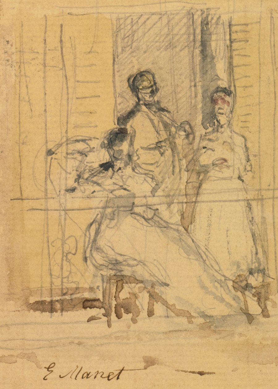 Het balkon door Édouard Manet