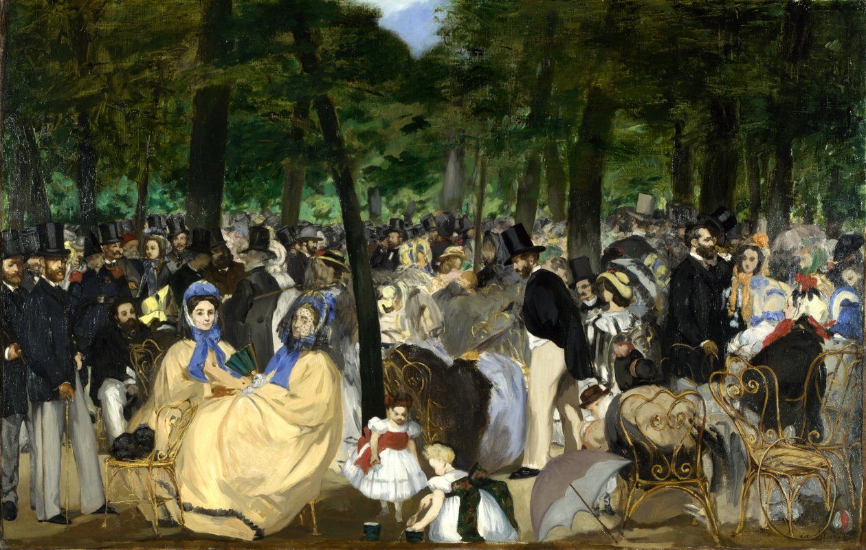 Muziek in de Tuilerieën door Édouard Manet